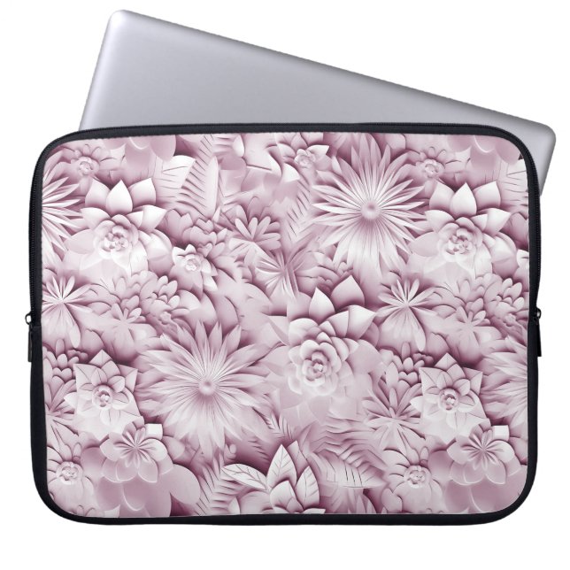 Pink Floral Laptop Sleeve (Front)