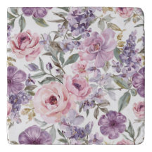 Pink Floral Lavender Rose Watercolor Purple Flower