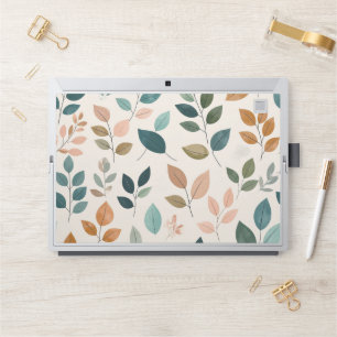 Pink Floral Leaves Watercolor Pattern HP Laptop Skin