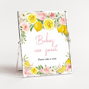 Pink Floral Lemon Babies are Sweet Poster