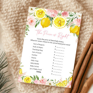 Pink Floral Lemon The Price Is Right Game