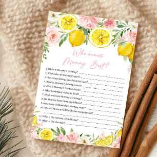 Pink Floral Lemon Who Knows Mommy Best Game