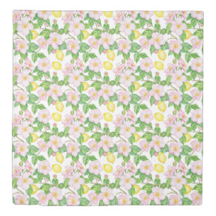 Pink Floral Lemons Pattern  Duvet Cover