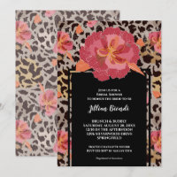 Pink Floral Leopard Animal Print Bridal Shower