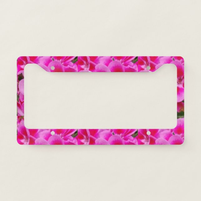 Pink Floral License Plate Frame (Front)