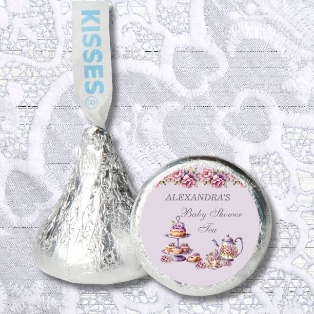 Pink Floral Lilac Tea Party Baby Shower Favors (Creator Uploaded)