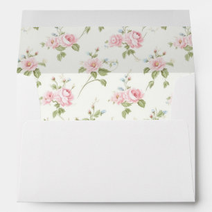 Pink Floral Lined Envelope