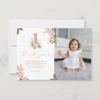 Pink Floral Little Miss 1st Birthday