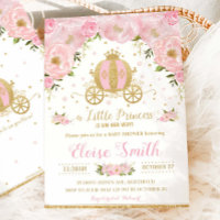 Pink Floral Little Princess Baby Shower Carriage