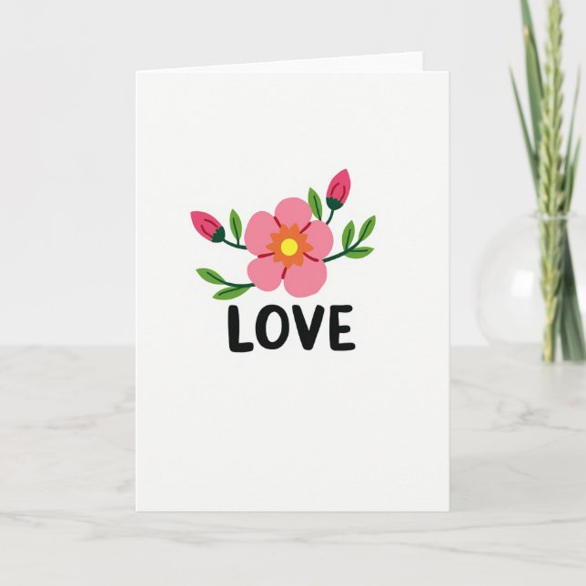 Pink Floral Love Card (Front)
