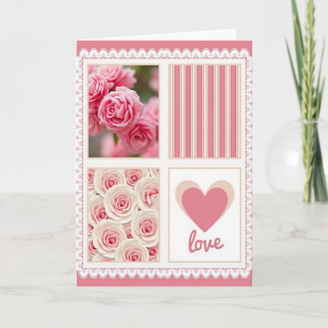 Pink Floral Love Mothers Day Card (Front)