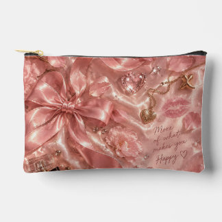 Pink Floral Makeup Bag Romantic Girly Glam Design