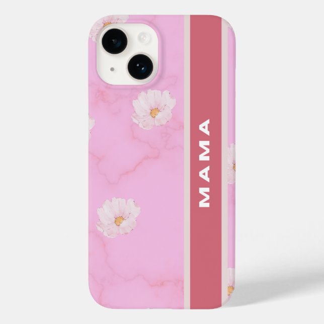 Pink Floral “Mama” Phone Case (Back)