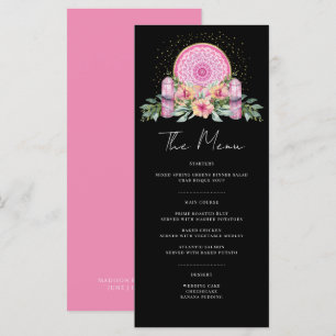 Pink Floral Mandala Crystals Metaphysical Wedding Menu