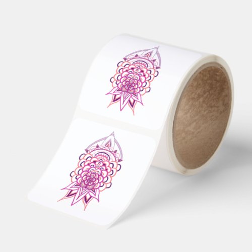 Pink Floral Mandala Sticker Roll | Aesthetic Small