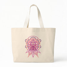 Pink Floral Mandala Tote Bag | Pretty Boho Flower