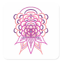 Pink Floral Mandala Vinyl Sticker | Aesthetic Boho