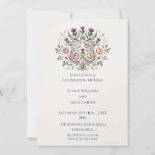 Pink Floral Mandala Wedding Invitation