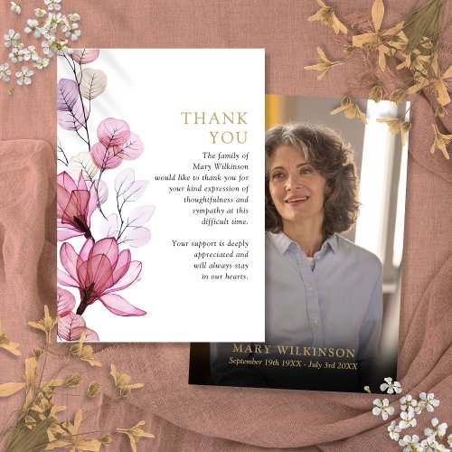 Pink Floral Memorial Celebration Of Life Photo