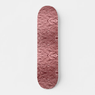 Pink Floral Metallic Skateboard Deck