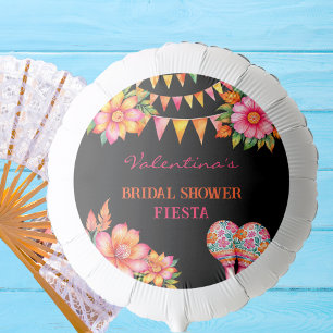 Pink Floral Mexican Floral Fiesta Bridal Shower Balloon