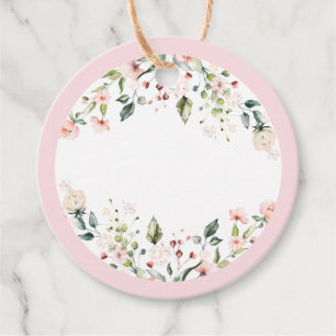 Pink Floral Mimosa Bar Juice Tags for Handwriting