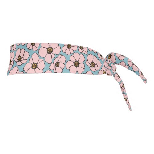 Pink Floral Mini-Print Tie Headband