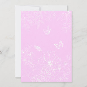 Pink Floral Minimalist Pattern Modern Abstract Holiday Card