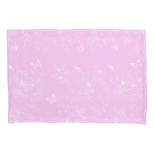 Pink Floral Minimalist Pattern Modern Abstract Pillow Case