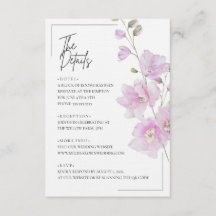 Pink Floral Minimalist Wedding Enclosure Card