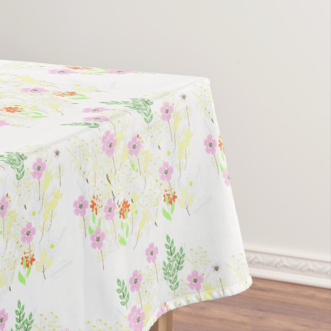 Pink Floral Mix Tablecloth (In Situ)