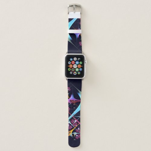 Pink Floral Modern Abstract Art Color Pattern 01 Apple Watch Band