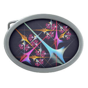 Pink Floral Modern Abstract Art Color Pattern #01 Belt Buckle
