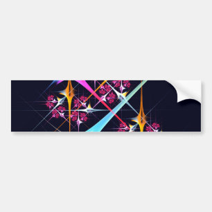 Pink Floral Modern Abstract Art Color Pattern #01 Bumper Sticker
