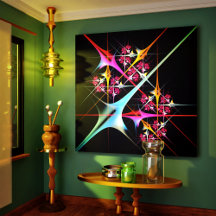 Pink Floral Modern Abstract Art Color Pattern #01