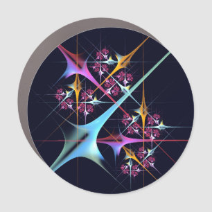 Pink Floral Modern Abstract Art Color Pattern #01 Car Magnet