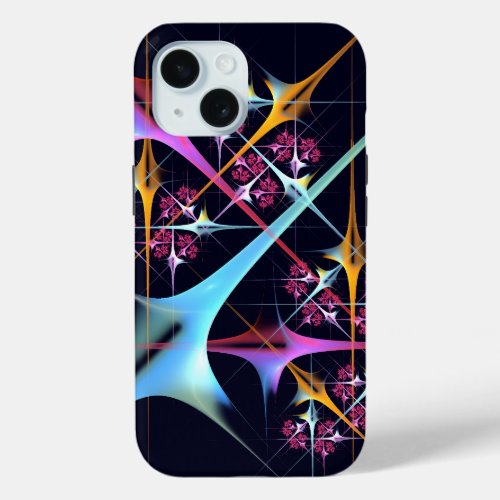 Pink Floral Modern Abstract Art Color Pattern 01 iPhone 15 Case
