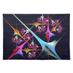 Pink Floral Modern Abstract Art Color Pattern #01 Cloth Placemat