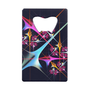 Pink Floral Modern Abstract Art Color Pattern #01 Credit Card Bottle Opener