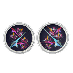 Pink Floral Modern Abstract Art Color Pattern #01 Cufflinks