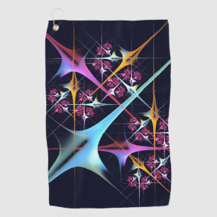 Pink Floral Modern Abstract Art Color Pattern #01 Golf Towel