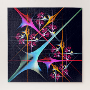 Pink Floral Modern Abstract Art Color Pattern #01 Jigsaw Puzzle