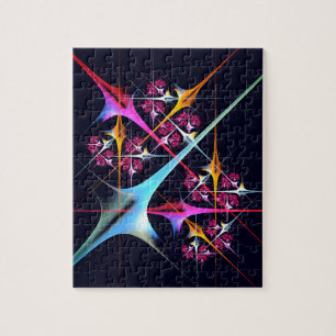 Pink Floral Modern Abstract Art Color Pattern #01 Jigsaw Puzzle