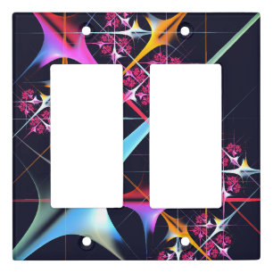 Pink Floral Modern Abstract Art Color Pattern #01 Light Switch Cover