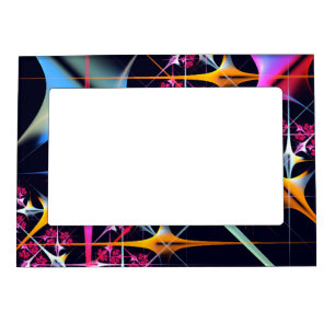 Pink Floral Modern Abstract Art Color Pattern #01 Magnetic Frame