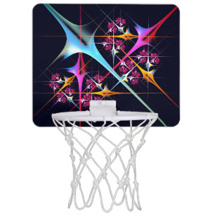 Pink Floral Modern Abstract Art Color Pattern #01 Mini Basketball Hoop