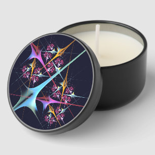 Pink Floral Modern Abstract Art Color Pattern #01 Mini Candle Favors