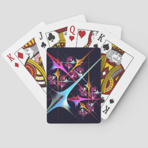 Pink Floral Modern Abstract Art Color Pattern #01 Poker Cards