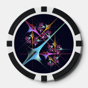 Pink Floral Modern Abstract Art Color Pattern #01 Poker Chips