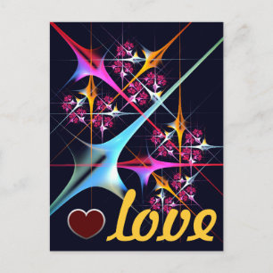 Pink Floral Modern Abstract Art Color Pattern #01 Postcard